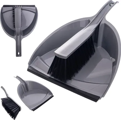 Image de KADAX Balai et pelle à poussière 32 cm Gris