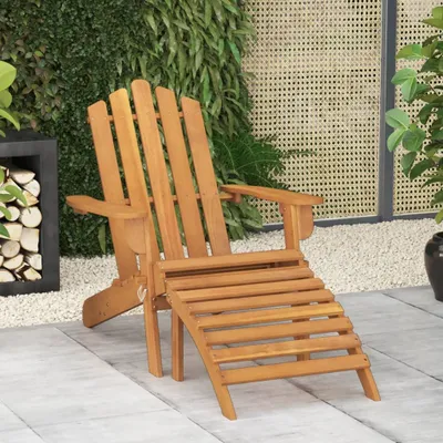 Obrázek produktu pro Zahradní židle adirondack s podnožkami 2 ks masivní akácie Hnědá / s opěrkou na nohy / 1