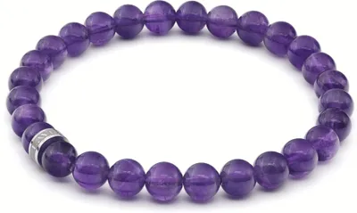 Produktbild von LAVISA Edelstein Armband - Echte Naturstein Perlen | Kristalle, Heilsteine | Onesize Uni (Amethyst 6mm)