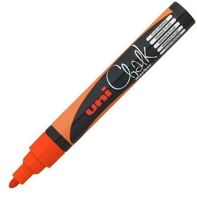 Productafbeelding van Vloeibare krijtstiften Uni-Ball PWE-5M, fluorescerend oranje (6 stuks)