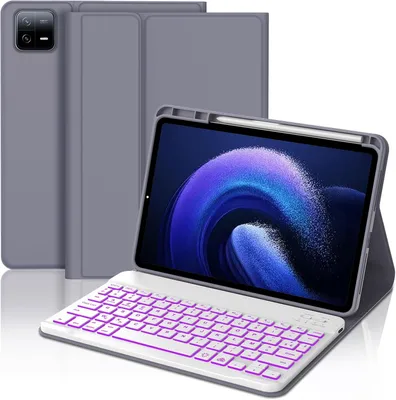 Zdjęcie produktu dla Etui z Klawiaturą do iPad 6/6 Pro Podświetlane Bezprzewodowe Fioletowe
