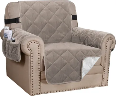 Produktbild von Sofabezug Dicke Samt Sessel Stretch rutschfeste Sofa Überwürfe Sofahusse Schutz vor Haustier Katze Hunde Sofa überwurf Couch überzug für Sofa(1-Seater Sofa,Taupe)
