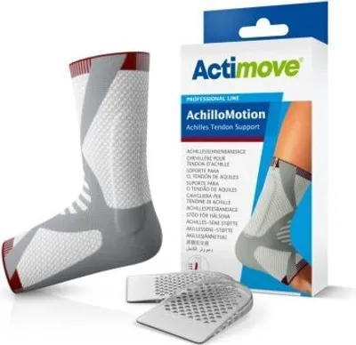 Produktbild von Achillessehnenbandage Actimove AchilloMotion>>>>Farbe: weiß/grau/rot Gr. L