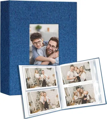 Zdjęcie produktu dla Album fotograficzny Vienrose 10x15 lniana okładka niebieski 2-pak 200 zdjęć