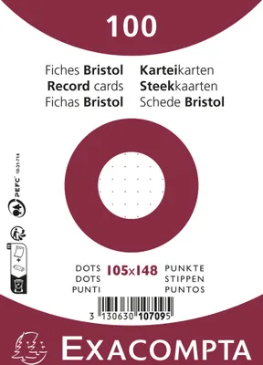Produktbild von Exacompta 20x Karteikarten A6 dots 100 Stück eingeschweißt Weiß 10709E
