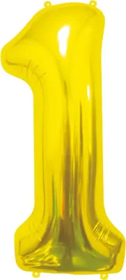 Produktbild von XL Folienballon Zahl 1 gold 85 cm