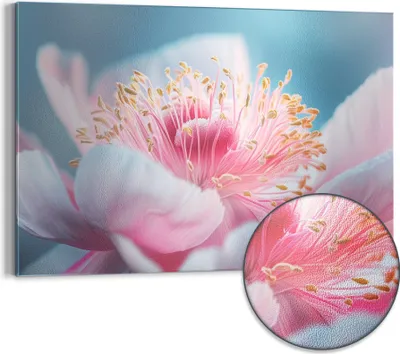 Produktbild von DEQORI Magnettafel Metall 90x60 cm 'Pfingstrosenpoesie' Whiteboard Pinnwand Büro