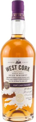Produktbild von West Cork Single Malt Irish Whiskey Port Cask Finish 700ml 43% Vol.