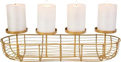 Produktbild von Adventskranz oval - gold - ca. 45 x 15 x 12 cm