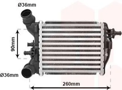 Produktbild von VAN WEZEL 17004375 Ladeluftkühler LLK für ABARTH 500 / 595 / 695 Schrägheck (312) Turbo Intercooler