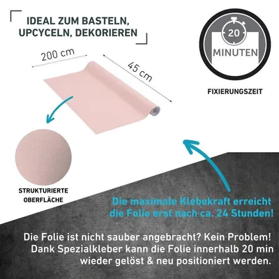Produktbild von Klebefolie Unimatt puderrosa - 45x200cm