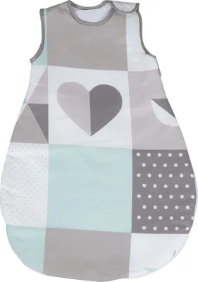 Produktbild von roba Schlafsack 'Happy Patch mint', 90cm, ganzjährig, aus atmungsaktiver Baumwolle, unisex