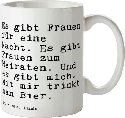 Produktbild von Mr. & Mrs. Panda Kaffeebecher Es gibt Frauen für... - Weiß - Geschenk, Freundin, Pott, Single, Tasse, Sprüche, Kaffeetasse, Spruch, Schwester, Teetasse, Henkelpott