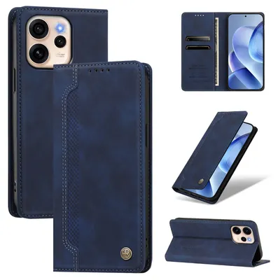 Obrázek produktu pro Pouzdro pro Oppo Reno15 Pro,Polyuretankožené peněženkové flipové pouzdro s přihrádkami na karty a stojánkem Tmavě modrá