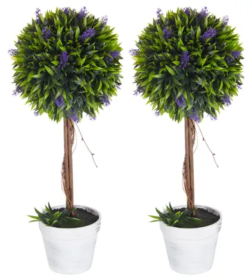 Produktbild von HOMCOM Kunstpflanze Lavendel 2er-Set Künstliche Pflanzen 60 cm Zimmerpflanze