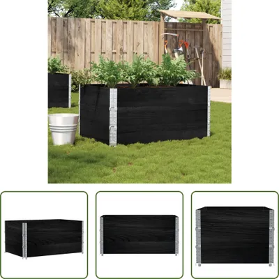Produktbild von The Living Store Pflanzkasten Schwarz 120x80 cm Massivholz Kiefer