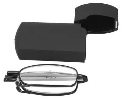 Produktbild von Faltbare Lesebrille mit Blaulichtfilter, Altersweitsichtigkeitsbrille für ältere Menschen (eckiger Rahmen, schwarz)