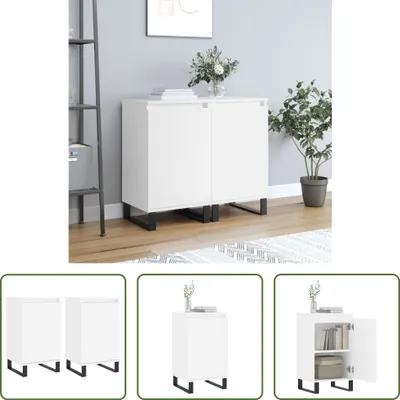 Produktbild von The Living Store Sideboards 2 Stk. Weiß 40x35x70 cm Holzwerkstoff
