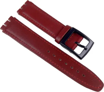 Produktbild von Minott Ersatzband Uhrenarmband Leder Rubinrot passend zu Swatch 17mm
