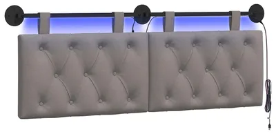 Image de vidaXL Tête de lit suspendue en tissu taupe