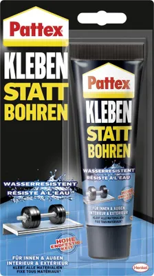 Produktbild von Pattex Montagekleber Kleben statt Bohren Wasserresistent 142 g Tube, weiß
