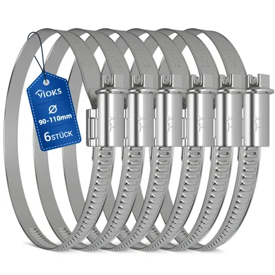 Produktbild von Schlauchschelle 6x Schlauchklemme 90-110mmØ für 100er Abluftschlauch