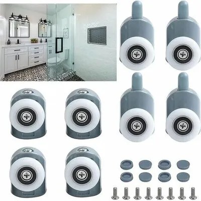 Produktbild von Set mit 8 Schiebetürrollen für die Dusche, 25 mm Rollentürrollenrad für Badezimmerkabine