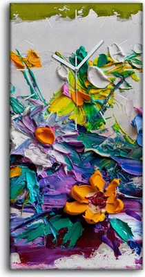 Produktbild von Leinwand Uhr Küche Wohnzimmer Bild Geräuschlos 30x60 Ölgemälde Blumen Kunst - weiße Hände