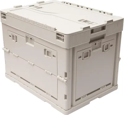 Produktbild von 040 Parts Faltbox 30L klappbar grau stapelbare Transportbox mit Klappdeckel Kofferraum Organizer Aufbewahrungsbox faltbar