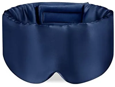 Immagine prodotto di Mascherina per dormire in seta nera, per un'oscurità totale - blu navy