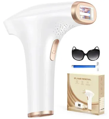 Produktbild von IPL Haarentfernung - Fotoepilator AI01D - 999900 Lichtimpulse - 3 Stufen - Für Gesicht, Achseln, Körper - Aufsatz für empfindliche Zonen - EU Stecker