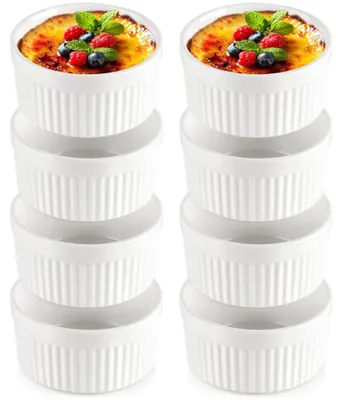 Obrázek produktu pro Vilde | Kastrol - Bílý - 260 ml - 8 kusů - Teplotně odolný do 350 °C - Kuchyňské doplňky