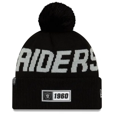 Produktbild von NFL Las Vegas Raiders Road Sideline 2019 Bobble Wollmütze cuffed knit NewEra
