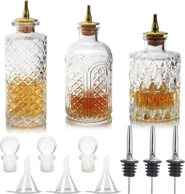 Image de Bouteille de verre vintage à gazéifier - set de 3 - idéal pour les cocktails