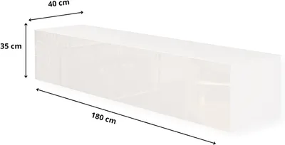 Produktbild von 180 cm Weiß-Hochglanz TV Lowboard TV Board Hängend Hängeschrank Wohnwand TV Möbel Fernsehschrank Fernsehtisch Sideboard HiFi 180x35x40 cm Holzwerkstoff