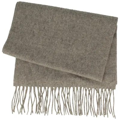 Weich/Cashmere100%/Fransenschal Uni-Farbe von Hut Breiter  in grau