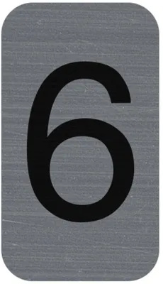 Produktbild von Exacompta Hinweisschild selbstklebend Aluoptik Ziffer 6 25x4,4 cm Grau 67186E