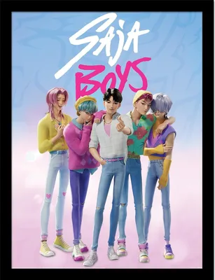 Immagine prodotto di K-Pop Demon Hunters - Poster incorniciato, Saja boys PM12481 (40 cm x 30 cm) (Colorato)