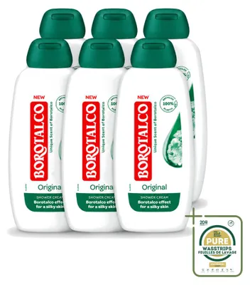 Obrázok produktu pre 6 kusov gélu na sprchovanie Borotalco Original, objem 250 ml – balenie