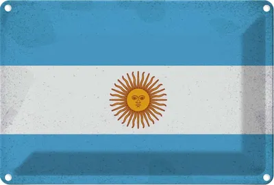 Produktbild von vianmo Blechschild 12x18 cm Argentinien Argentina Vintage Flagge Fahne Wappen