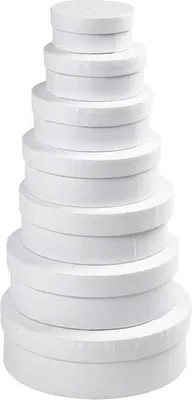 Immagine prodotto di Set di scatole di cartone, rotonde, 21 cm, 7 colori assortiti.
