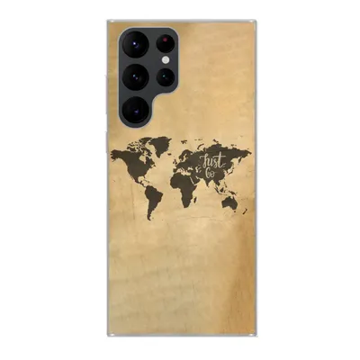 Produktbild von MuchoWow® Handyhülle Schutzhülle Hülle für Samsung Galaxy S22 Ultra Weltkarte - Karte - Sprichwörter Silikon Softcase Handy Hülle - Abbildung