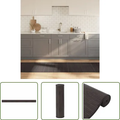 Immagine prodotto di The Living Store Tappeto rettangolare marrone scuro 70x1000 cm Bamboo