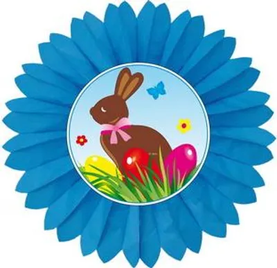 Produktbild von Dekofächer Ostern in blau 60cm