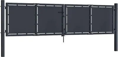 Produktbild von vidaXL Gartentor aus Stahl 300 x 100 cm Anthrazit