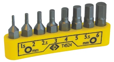 Imagen del producto de Juego de puntas para destornillador | Hexagonal | 8 piezas | 25 mm | con sistema de sujeción