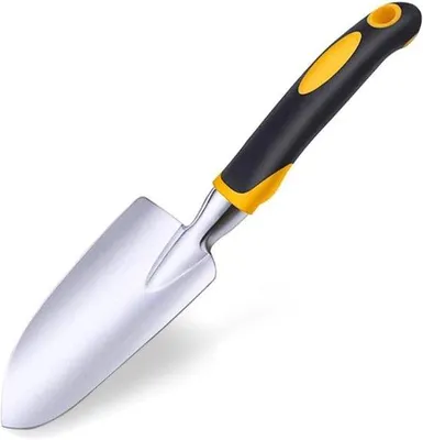 Obrázok produktu pre Malá hliníková záhradná lopatka s ergonomickou rukoväťou, vhodná na kopanie, okopávanie, sadenie a presádzanie