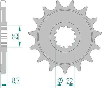 Image de AFAM Pignon avant standard en acier 28405 - 525
