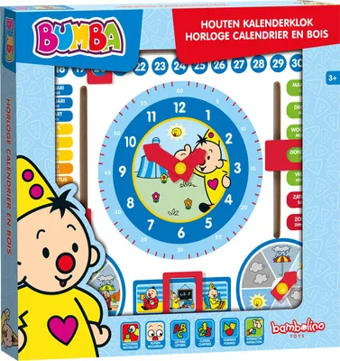 Produktbild von Bambolino Toys Bumba Holz Kalenderuhr Lernspielzeug für Kinder