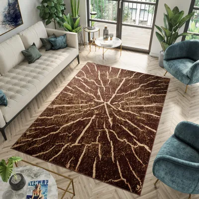Image de Tapis LUXURY Moderne Marron Salon  140 x 200 cm